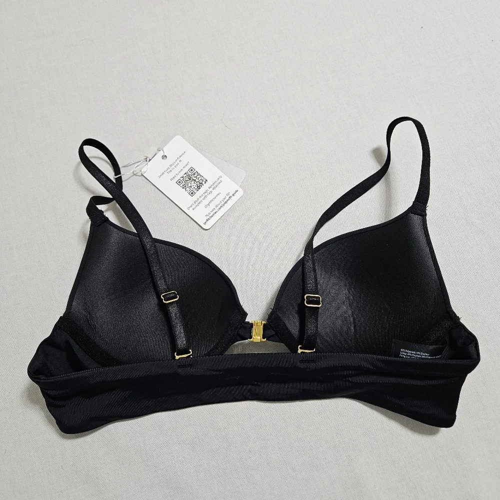 Cherries NWT Womens Anytime Seamless T-Shirt Bra Smaller Bust Push Up Black XS A